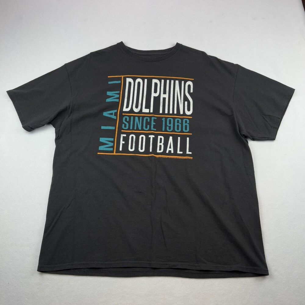 Miami Dolphins NFL Since 1966 T Shirt Mens XXL Black Short Sleeve